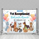 Aperturee - Aperturee Various Pets Vet Receptionist Thank You Backdrop